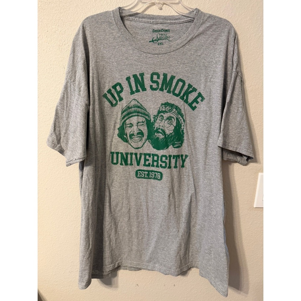 Cheech Chong Up In Smoke University Graphic T Shirt Mens 2XL Gray